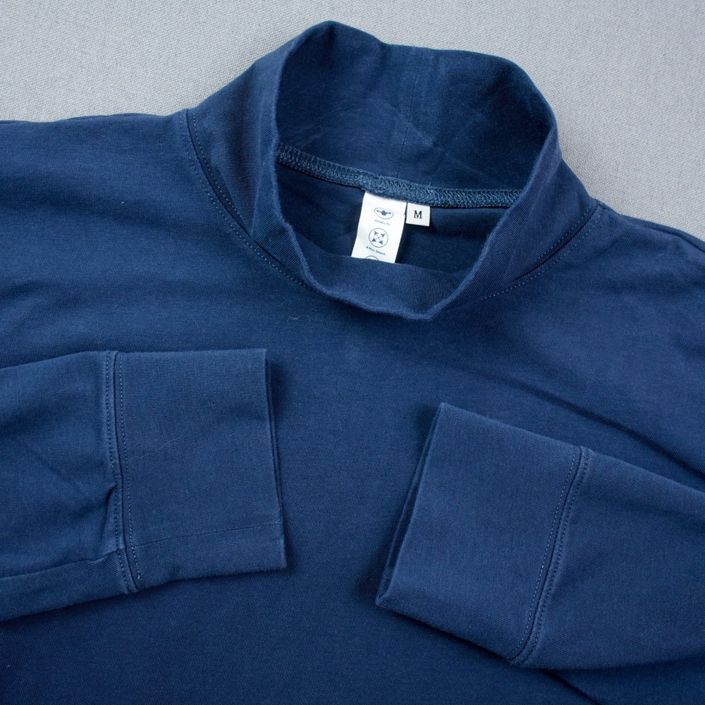 State & Liberty Athletic Fit Blue Long Sleeve Mock Neck Top M Moisture Wicking